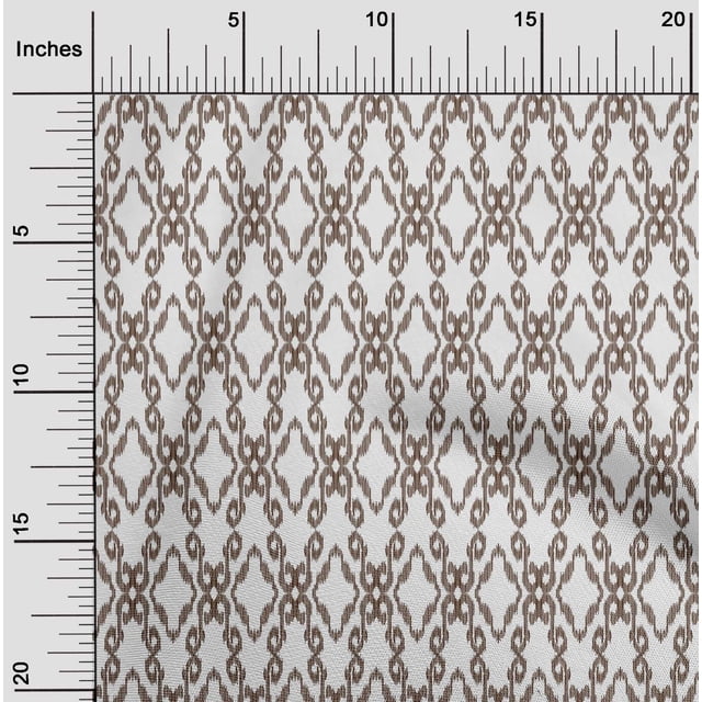oneOone Cotton Poplin Fabric Swirl & Geometric Ikat Print Fabric By Yard 42 Inch Wide