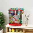 thumbnail image 2 of PawHut 18.5" Hamster Cage with Tube System, Exercise Wheel, Red, 2 of 10