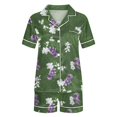 thumbnail image 4 of Rbaofujie Chemise de Nuit Femme Décontractée Imprimée Col Rabattu Blouse à Manches Courtes Mode Short Pyjama Ensemble Nuisettes pour Femmes, 4 of 5