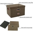 thumbnail image 2 of Lot de 2 Boîtes Organisatrices de Dossiers pour Bureau avec Couvercle, Organisation Suspendue Pliable en Lin pour l'École, Rangement Portable pour la Maison avec Poignée, Format Lettre Dossier Légal, 2 of 4