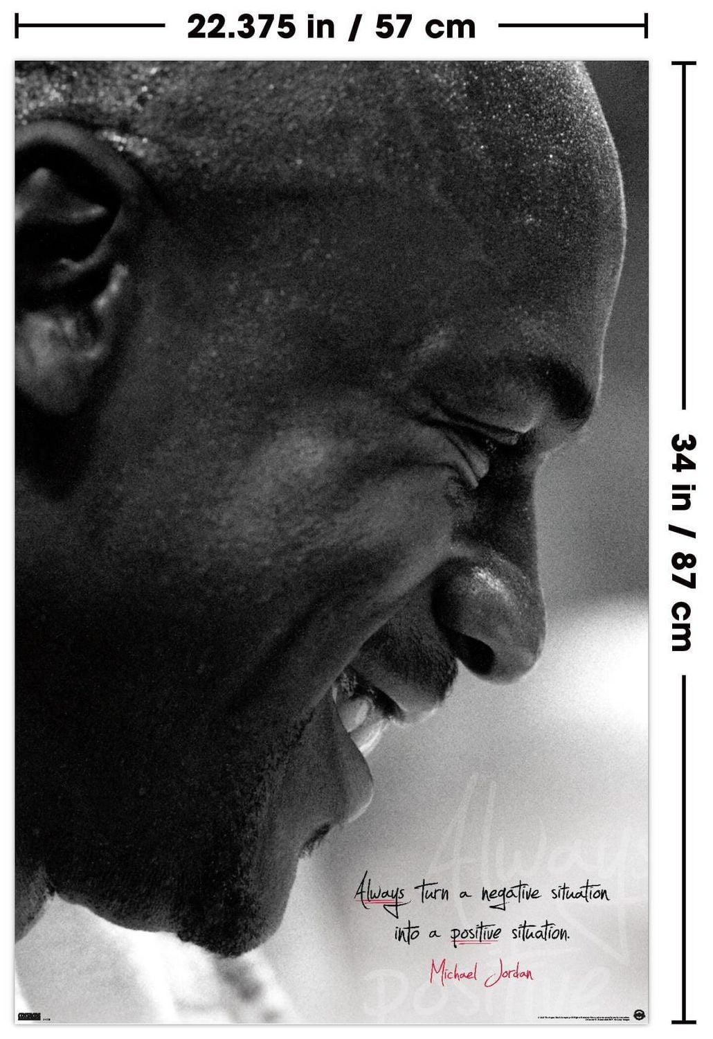 Michael Jordan - Always Positive Wall Poster, 22.375" x 34"