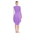 thumbnail image 4 of RUNQHUI Robe de Danse Liturgique de Louange pour Femmes à Blocs de Couleur Métalliques Dorés, Robe d'Église, Jupe de Culte, Violet P, 4 of 7