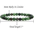 thumbnail image 2 of Angelstones Natural Ruby In Zoisite 6mm Round Beads Stretch Bracelet 7" Unisex, 2 of 5