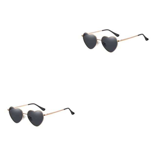 maskred PVC Heart-Shaped Glasses Non-Slide Silicone Nose Pads And Mulitple Colours For Chic Look Gold Metal black 2Set