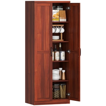HOMCOM Kitchen Pantry Cabinet with Adjustable Shelves for Dining Room