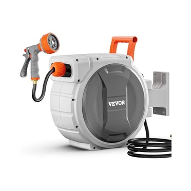 VEVOR Enrouleur de Boyau d'Arrosage Rétractable 1/2 Po x 84 Pi Enrouleur de Boyau d'Arrosage Mural
