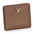 thumbnail image 2 of mmirethe Women Short Mini Wallet Chic Deer Button Purse Solid Color Soft Leather Handbag Cash Photo Card Holder Large Capacity Khaki, 2 of 6