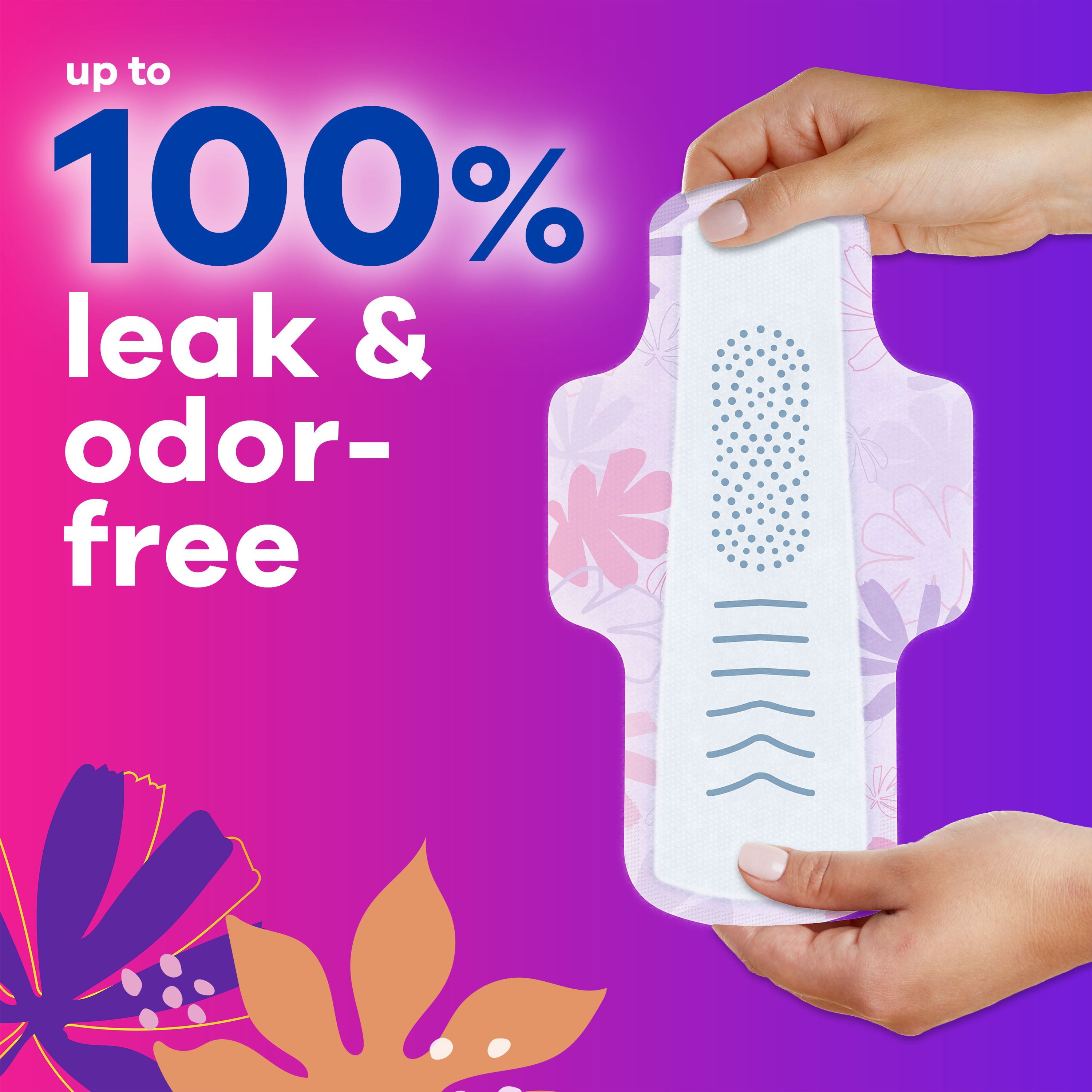 Serviettes Always Radiant Avec Flexfoam, Taille 2, Forte, Avec Ailes, Parfum Légèrement Frais, 26 Unités