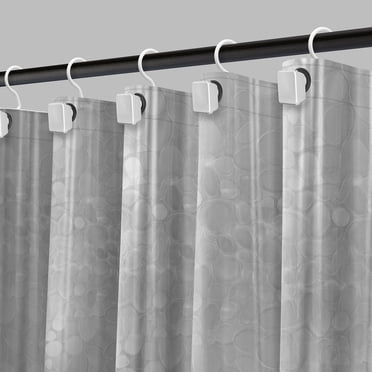 Moorefield Pebbles PEVA Shower Liner with Black Grommets, Soft-Touch, 72" x 72", Clear