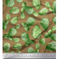 thumbnail image 1 of Soimoi Brown Modal Satin Fabric Cactus Tree Print Fabric by the Yard 42 Inch Wide, 1 of 5
