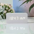 thumbnail image 4 of yuksok Digital Alarm Clock USB/Battery Wooden Setting LED for Office Home Decor White, 4 of 9