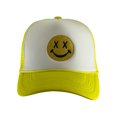thumbnail image 2 of Gravity Threads Smile Face Embroidery Adjustable Trucker Hat - Cross Eye - White/Yellow, 2 of 2