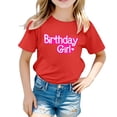 thumbnail image 1 of Hiiyo T-Shirt à Manches Courtes pour Grandes Filles, Col Ras du Cou, Imprimé de Lettres, Tailles 1-13, 1 of 3