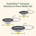 thumbnail image 4 of Cuisinart FusionPlus™ 6‑Piece Stainless Steel Non‑Stick Fry Pan Set, 8", 10", 12" Skillets with Lids, PFAS‑Free, Induction Ready Cookware (FPS‑6SSCRC), 4 of 10