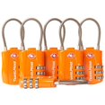 thumbnail image 2 of 6 Pack TSA Approved Travel combination cable Luggage Locks for Suitcases & Backpacks - Orange, 2 of 4