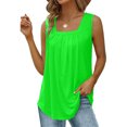 thumbnail image 3 of Birdeem Mode Femme Couleur Unie Col Carré Confortable T-Shirt Ample Sans Manches Blouse Décontractée, 3 of 6