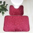 thumbnail image 1 of TopLLC Bathroom Rugs Sets 2 Piece With Toilet Rugs U Shaped Enlarge Thicken Bath Mat Set With PVC Non Slip Rubber Backing Microfiber Shag Rug For Bathroom Decoration on Clearance, 1 of 5
