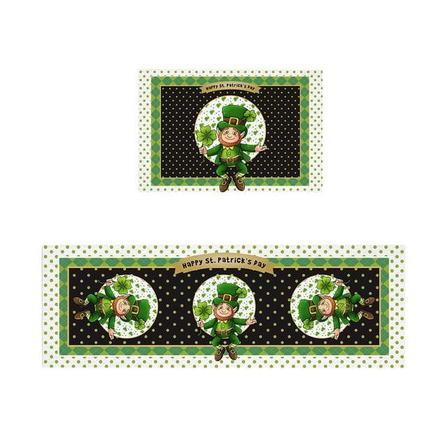 Giyblacko Carpet Door Mats Saint Patricks Day Kitchen Rugs And Mats Set Of 2 Cushioned Anti Fatigue Kitchen Floor Mat Non Slip Waterproof Kitchen Rug Set Comfort Standing Mats