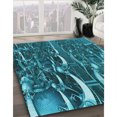 thumbnail image 3 of Ahgly Company Machine Washable Indoor Square Transitional Dark Turquoise Green Area Rugs, 4' Square, 3 of 7