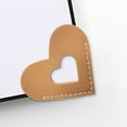 thumbnail image 4 of XZNGL Leather Heart Bookmark Corner Leather Bookmark Personalized Hand Reading Bookmark with Velvet Bag Bookworm Booklover Gift,Heart Gift Bag, 4 of 5
