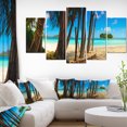 thumbnail image 1 of Praslin Island Tropical Beach Panorama - Modern Seascape Canvas Artwork, 1 of 3