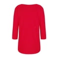 thumbnail image 4 of FAIWAD Oversized Tshirts for Women 3/4 Sleeve Button Decor Tops Cute Round Neck Basic Business Tees Blouses, 4 of 4