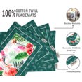 thumbnail image 4 of Vargottam Napperons - Napperon pour Table à Manger, Ensemble de 4 - Serviette en Coton Imprimée et Réversible - Napperons d'Intérieur pour Table de Salle à Manger à la Maison et en Cuisine - Floral Tropical (Vert Sarcelle), 4 of 5