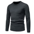 thumbnail image 1 of EGNMCR Chandail pour Hommes Mode Hommes Décontracté à Manches Longues Col Rond Uni Chandail Tricoté pour Dames Hauts, 1 of 3