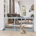 thumbnail image 2 of PawHut Freestanding Pet Gate with 41"-72" Adjustable Length, Grey-Blue, 2 of 10