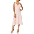 thumbnail image 2 of Dress the Population Robe MIDI Sans Manches Ajustée et Évasée avec Boutons pour Femmes Emily, Blush Poudre, m, 2 of 4