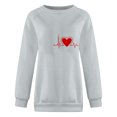 thumbnail image 5 of Qertyioot T-Shirt Graphique pour Femmes de la Saint-Valentin à Manches Longues, Haut à Col Rond Imprimé, Chandail Décontracté, 5 of 5