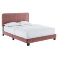 thumbnail image 1 of Celine Channel Tufted Performance Velvet Queen Platform Bed, 1 of 10