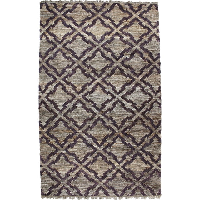 Natural Geo Spontaneous Jute Handwoven Geometric Natural/Brown Area Rug