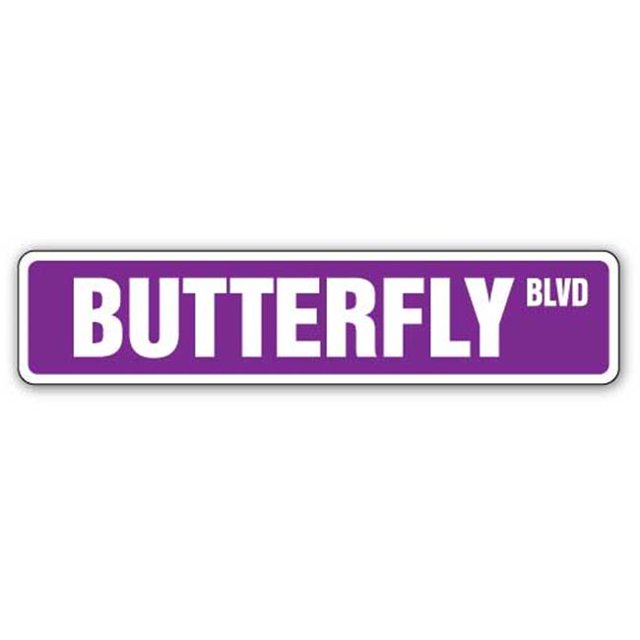 SignMission SS-Butterfly 4 x 18 in. Butterfly Street Sign - New Xing Gardener Monarch Net