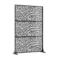 thumbnail image 2 of Edtara Outdoor Privacy Screen, Laser Cut Metal Divider Panel with Tropical Leaf Design, Freestanding and Weatherproof for Patio, Deck, Backyard, or Balcony, 2 of 8