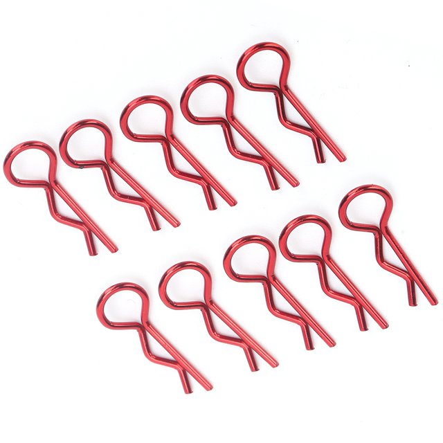 Ymiko RC Shell Clips Pins,RC Body Clips,10Pcs 8.3MM RC Car Shell Clip R‑Shape Metal Body Clips Pins for 1/5 1/6 1/8 1/10 RC Car