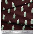 thumbnail image 3 of Soimoi Brown Poly Georgette Fabric Christmas Tree Print Fabric by Yard 52 Inch Wide, 3 of 3