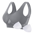 thumbnail image 3 of Bras for Women Wireless on Clearance 3PC Wireless Bras for Women No Underwire Comfort Seamless Supportive Bra Push up Bralettes with Removable Pads Bra No Padding Gray, 3 of 7