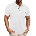 thumbnail image 1 of Mgmyaa Polos pour Hommes Manches Courtes Col T-Shirts Performance de Golf Chemises de Gym Classique Col Contrasté avec Poches, 1 of 5