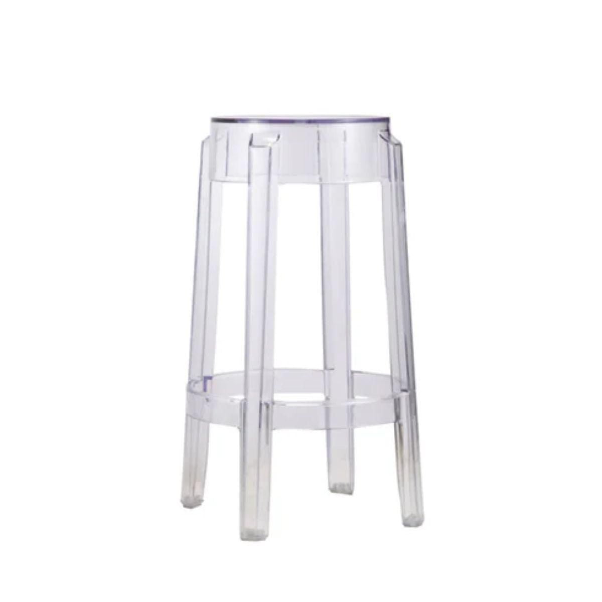 Tabouret de comptoir en plastique transparent Heavenly Collection - LOT DE 3