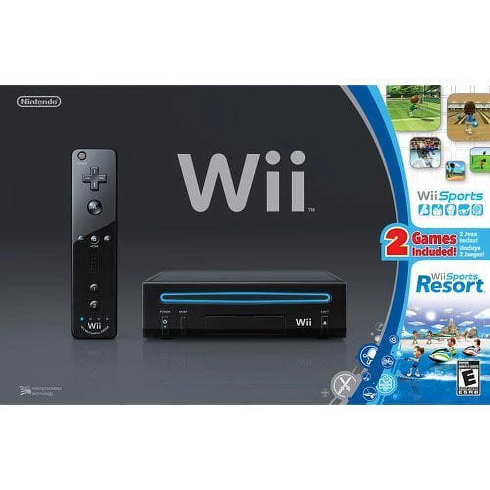 Restored Wii Console Black With Wii Sports & Wii Sports Resort