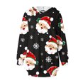 thumbnail image 4 of TIMIFIS Robe Chandail à Capuche Imprimé de Noël Laid pour Femmes Robe Midi Ample à Manches Longues avec Poche Cadeaux de Noël pour Femmes, 4 of 6