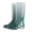 Green, variant on Women's Gradient Jelly Rain Boots Mid Calf Four-Season Waterproof Garden Muddy Work Boots Non-Slip Sole Removable Fleece Lined Outdoor Shoes 34cm Height Black