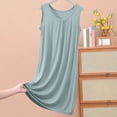 thumbnail image 2 of Diufon Robe de Pyjama pour Femme Été Mince Respirante Sans Manches Col Ras du Cou Chemises de Nuit Décontractées Amples Vêtements de Nuit pour la Maison, 2 of 6