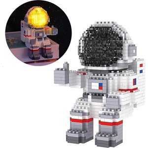 Jinsinto Astronaut Mini Building Blocks Micro Building Kits for Children and Adults 12-15 Space Toys with Led Light Kit