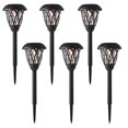 thumbnail image 1 of Mainstays 8 Lumen Solar Outdoor Lattice Pathway Lights, Black (6-pack), 1 of 9