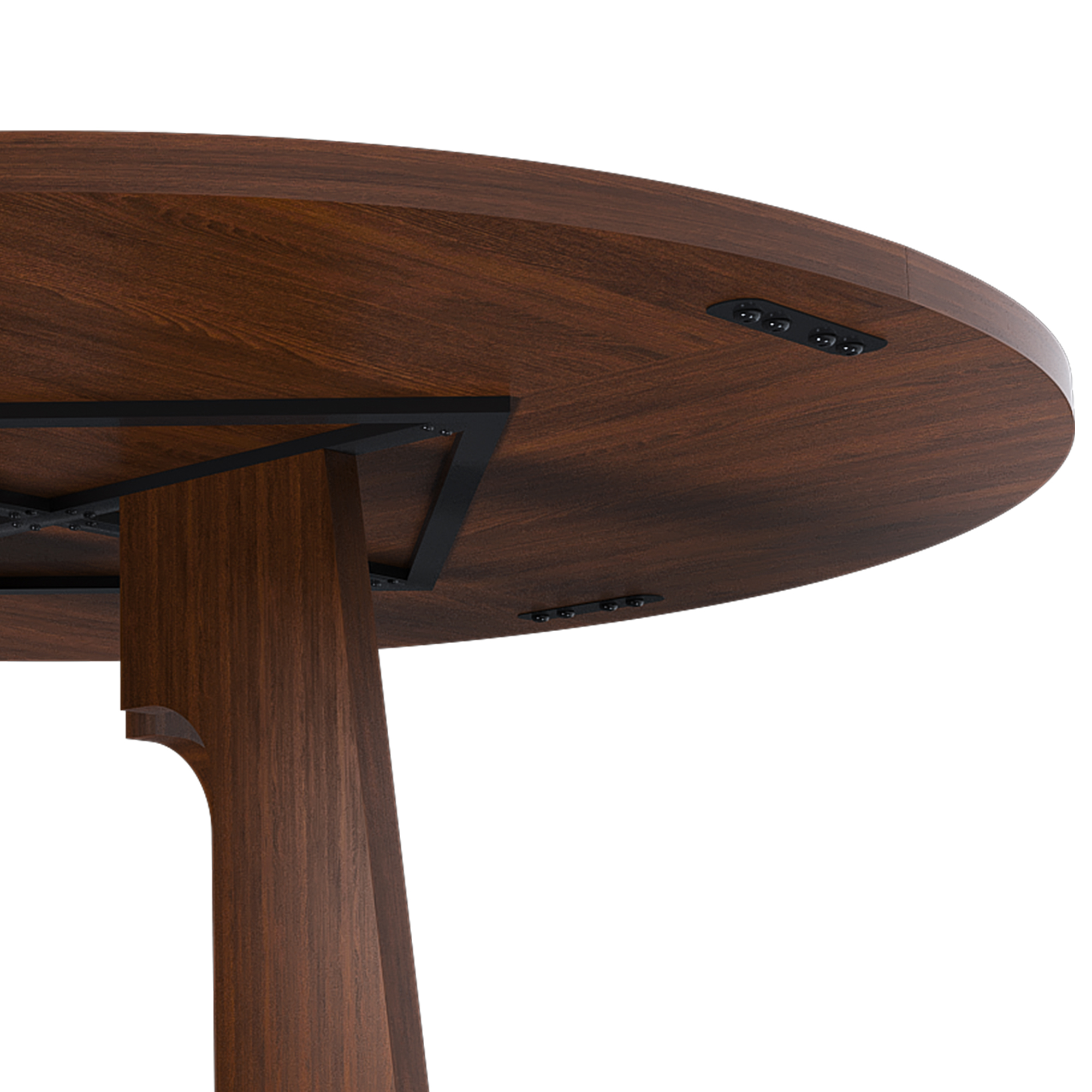 Noble House 47" Round Dining Table for 4,Farmhouse MDF Circle Table with Wood Grain Finish,Walnut