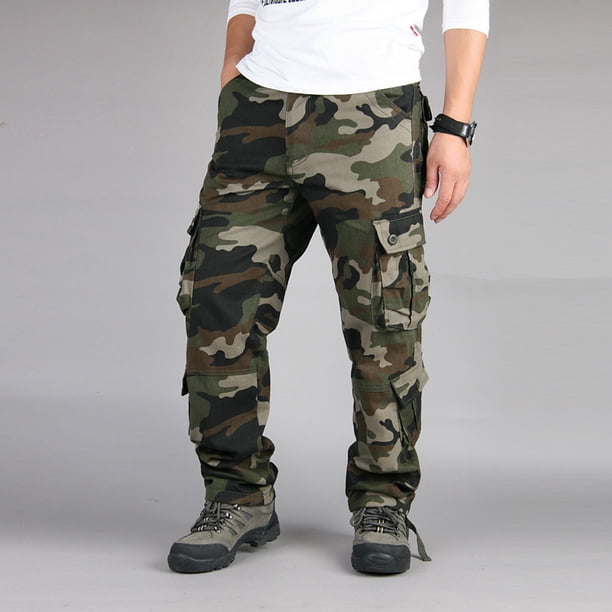 AherBiu Camo Cargo Pants for Men Casual Military Army Combat Work