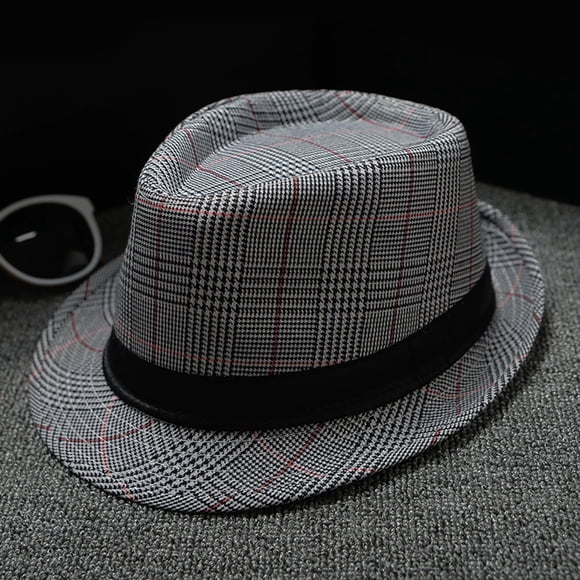Men and Women Retro Jazz Hat Striped Print British Sun Hat Travel Sun Hat