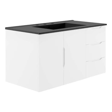 Modway Vitality 36" Bathroom Vanity in White Black